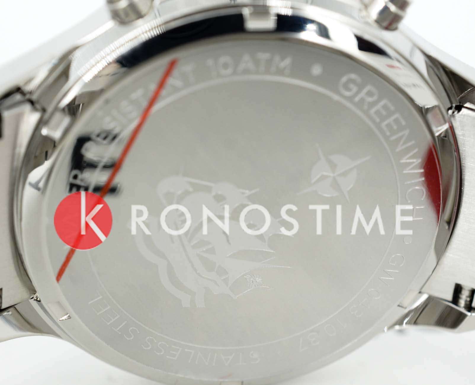 Greenwich Greenwich Skipper GW 043.10.37 кварцевые мужские часы часы крупный план зеленый циферблата